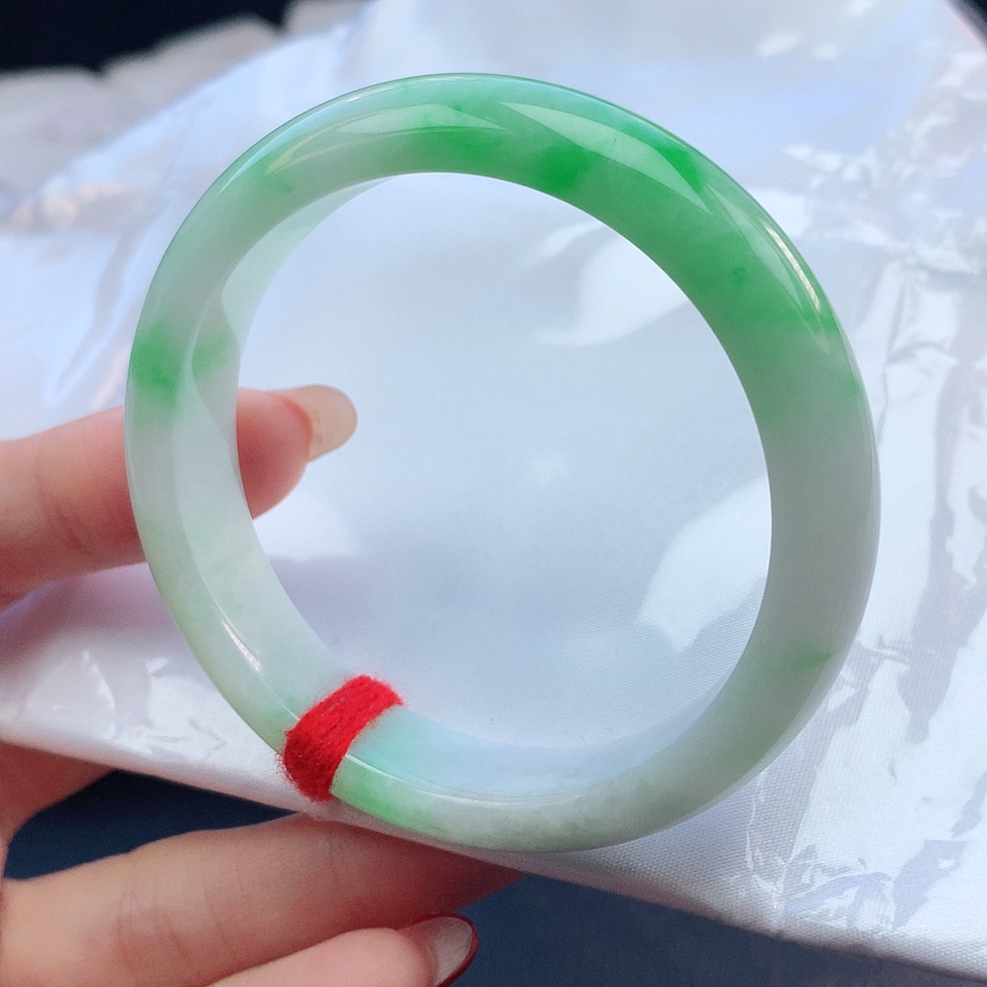 翡翠手镯未镶嵌璀*53圈口882452