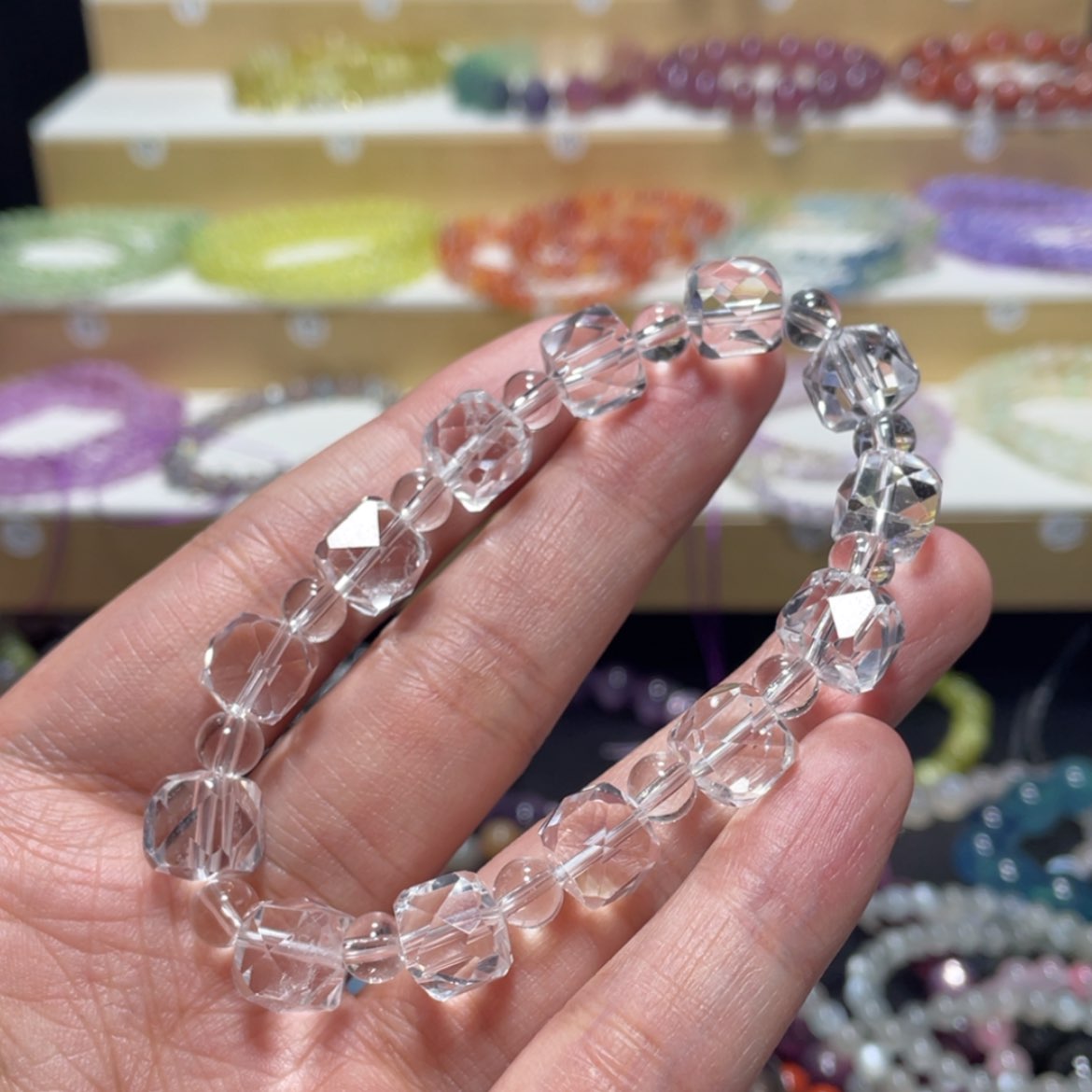 【闪购商品】水晶手串银S800镀金镶嵌奶*包