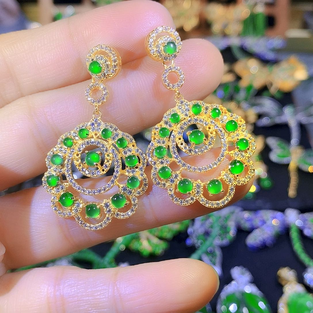 颈饰银S925镶嵌翡翠