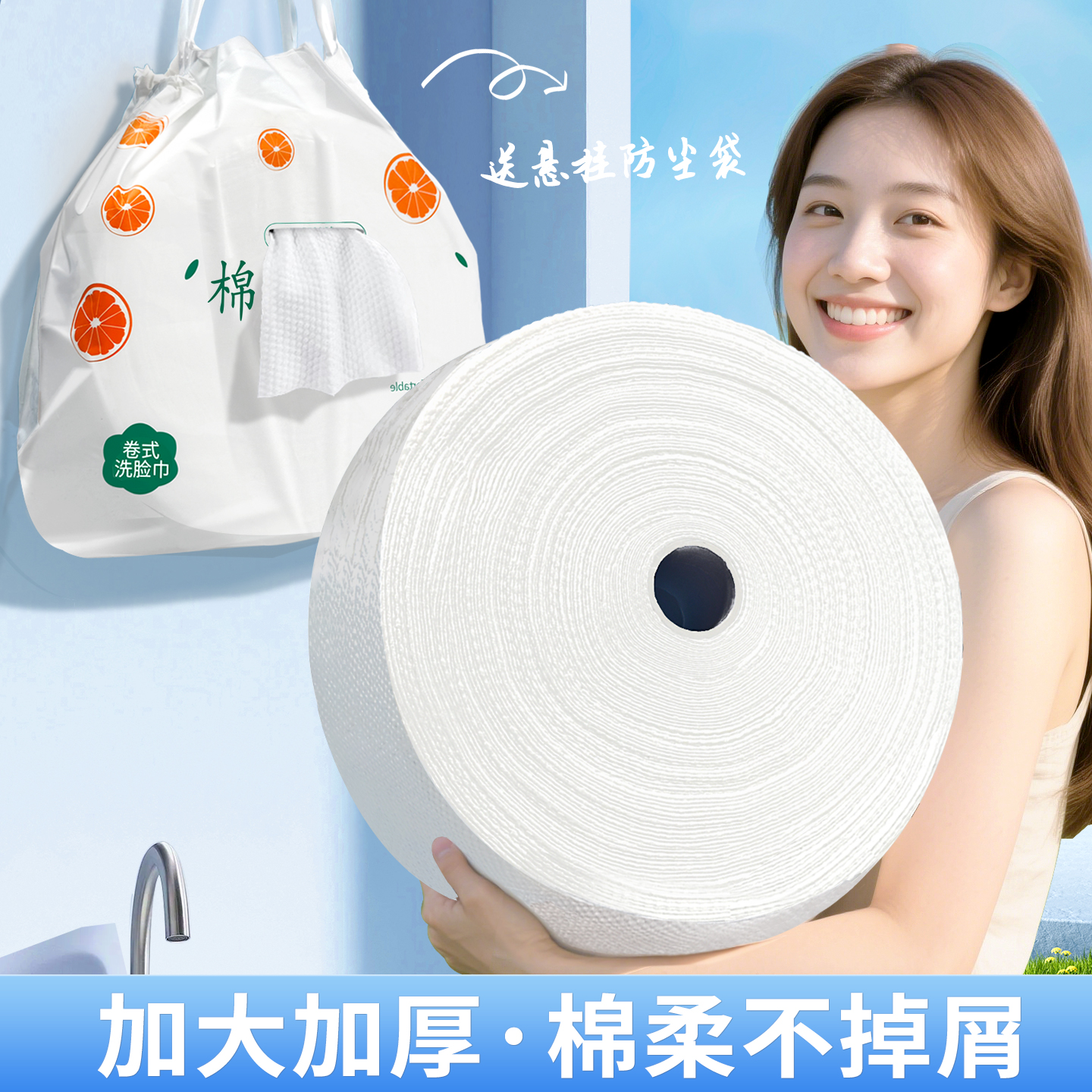 美容院洗脸巾加厚加大卷纯棉一次性洁面巾纸女棉柔擦脸巾美容用品