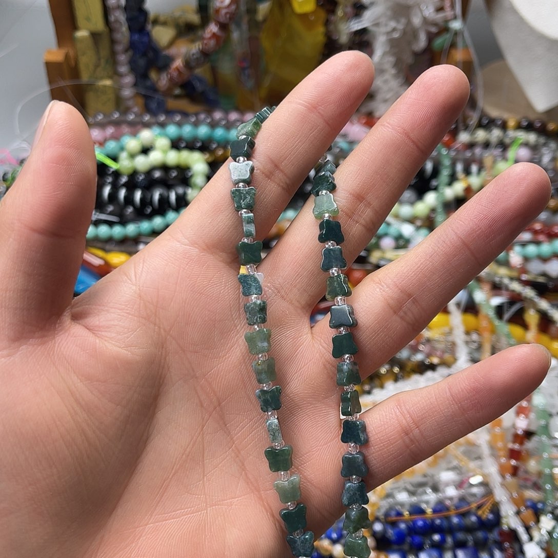 玛瑙/玉髓未镶嵌珠宝半成品卡7玛瑙蝴蝶一条