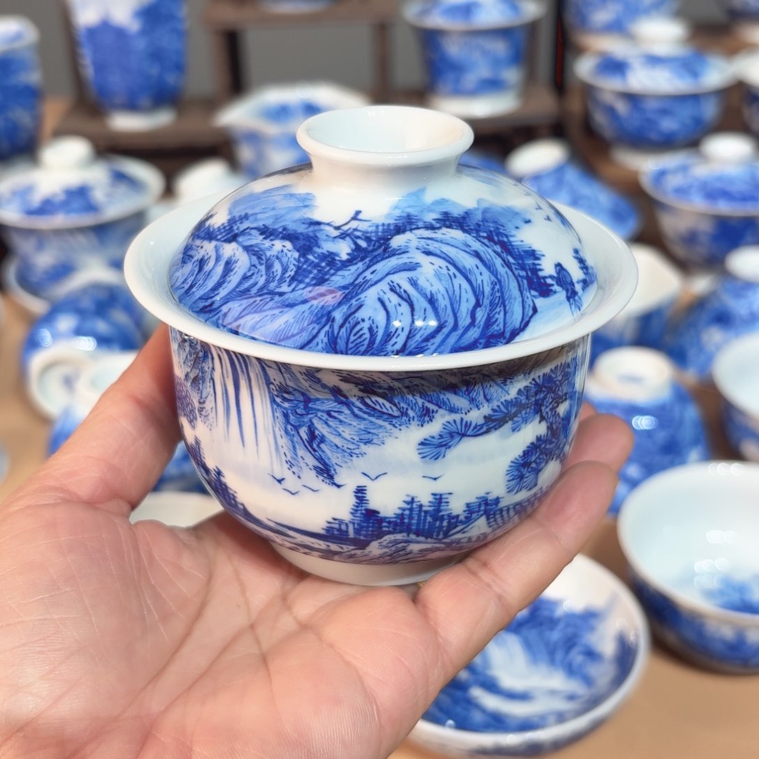 景德镇纯手绘盖碗福利