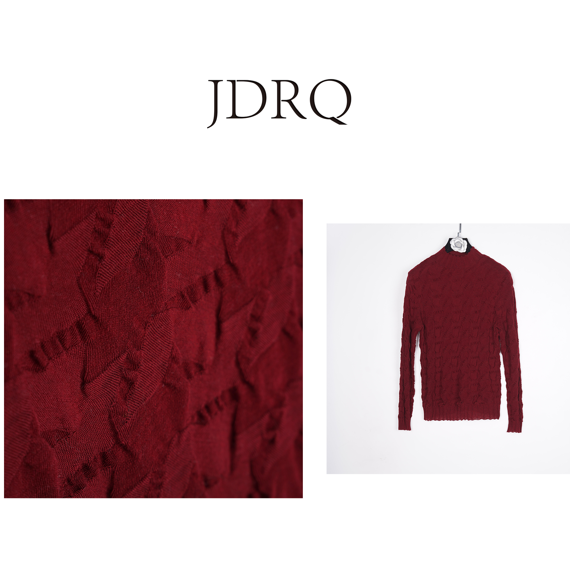 【JDRQ】杨树林泡芙系列气质百搭半高领打底91110-1