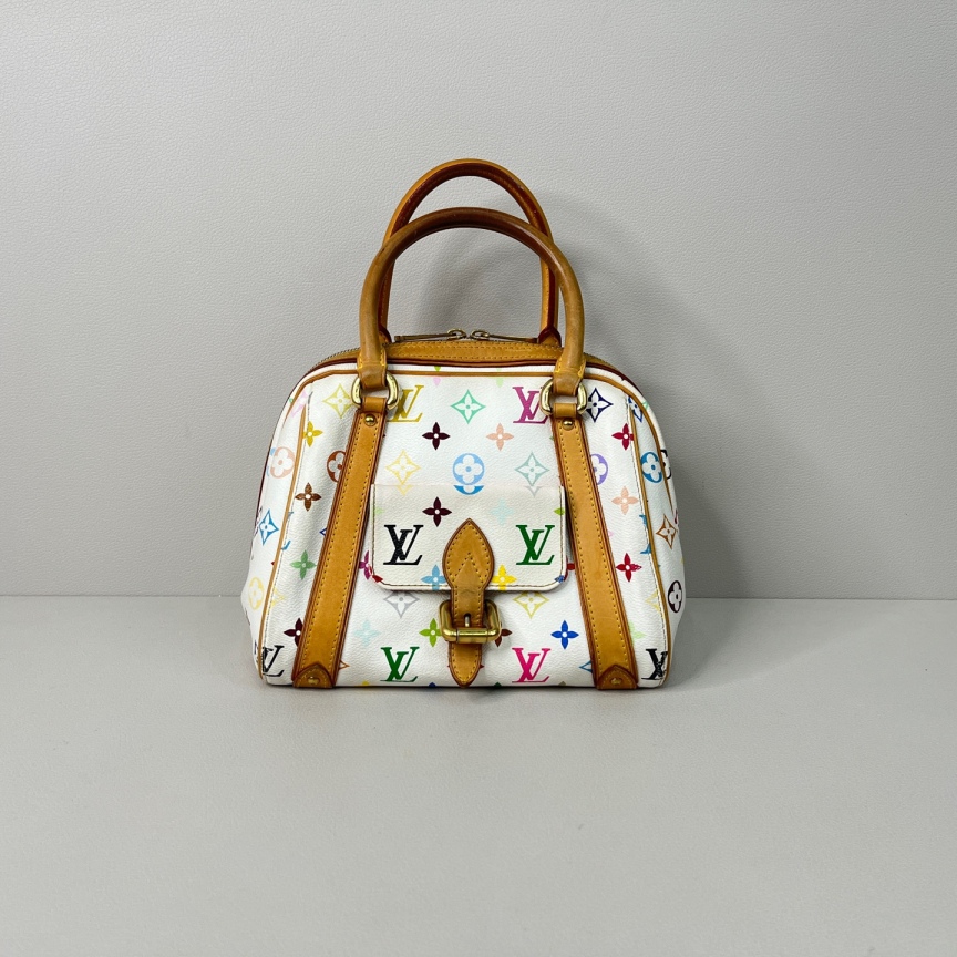 95新 LouisVuitton/路易威登 LV 白三彩保龄球单肩包5971