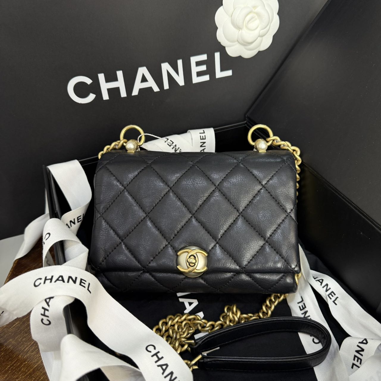 99新 Chanel/香奈儿 CHANEL香奈儿19k斜挎包口盖包方胖子