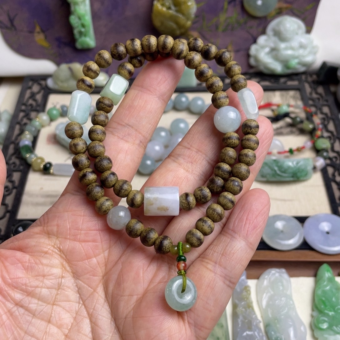 翡翠未镶嵌手链特价双圈手链