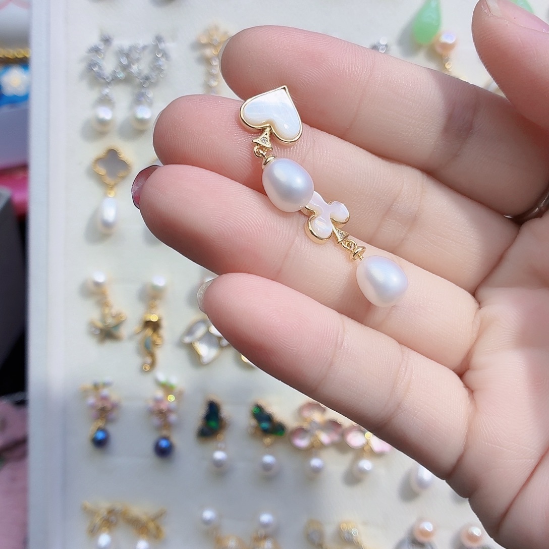 耳饰合金淡水珍珠