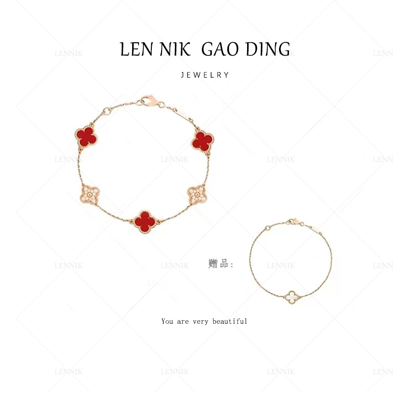 合金合成锆石手链 lennik/lennik-夏日新款小花高级感百搭手链