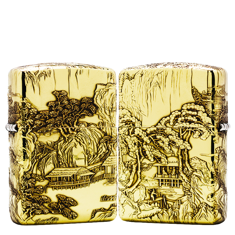 ZIPPO/之宝打火机【山水画】盔甲机原装正品煤油火机DYJ1