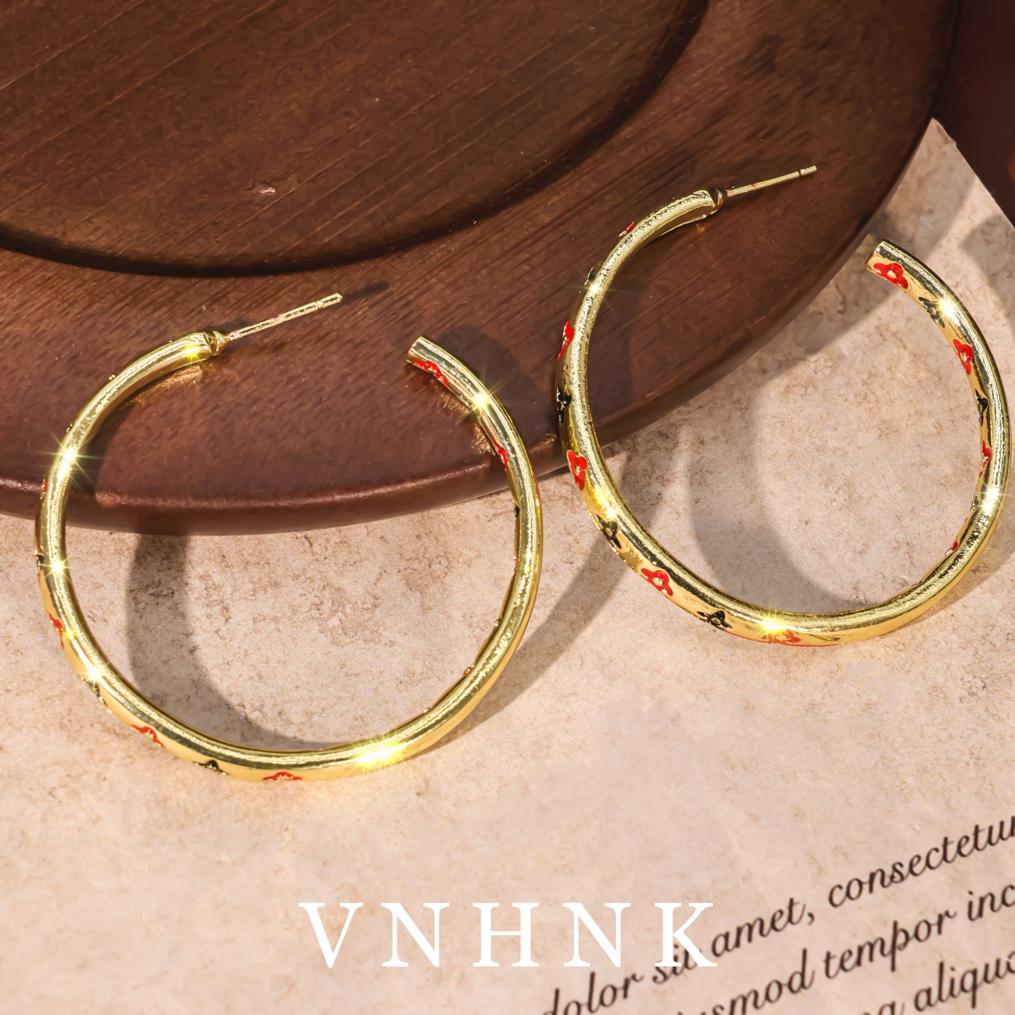 铜合金耳饰 美可儿  A22   金色小众百搭气质耳环