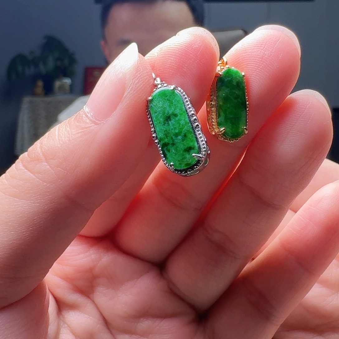 翡翠银S925镶嵌吊坠(不含链)多样性发货其一