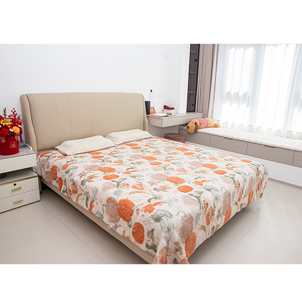 南瓜波西米亚卧室毯沙发毯休闲毯午睡毯冬季加绒加厚盖毯