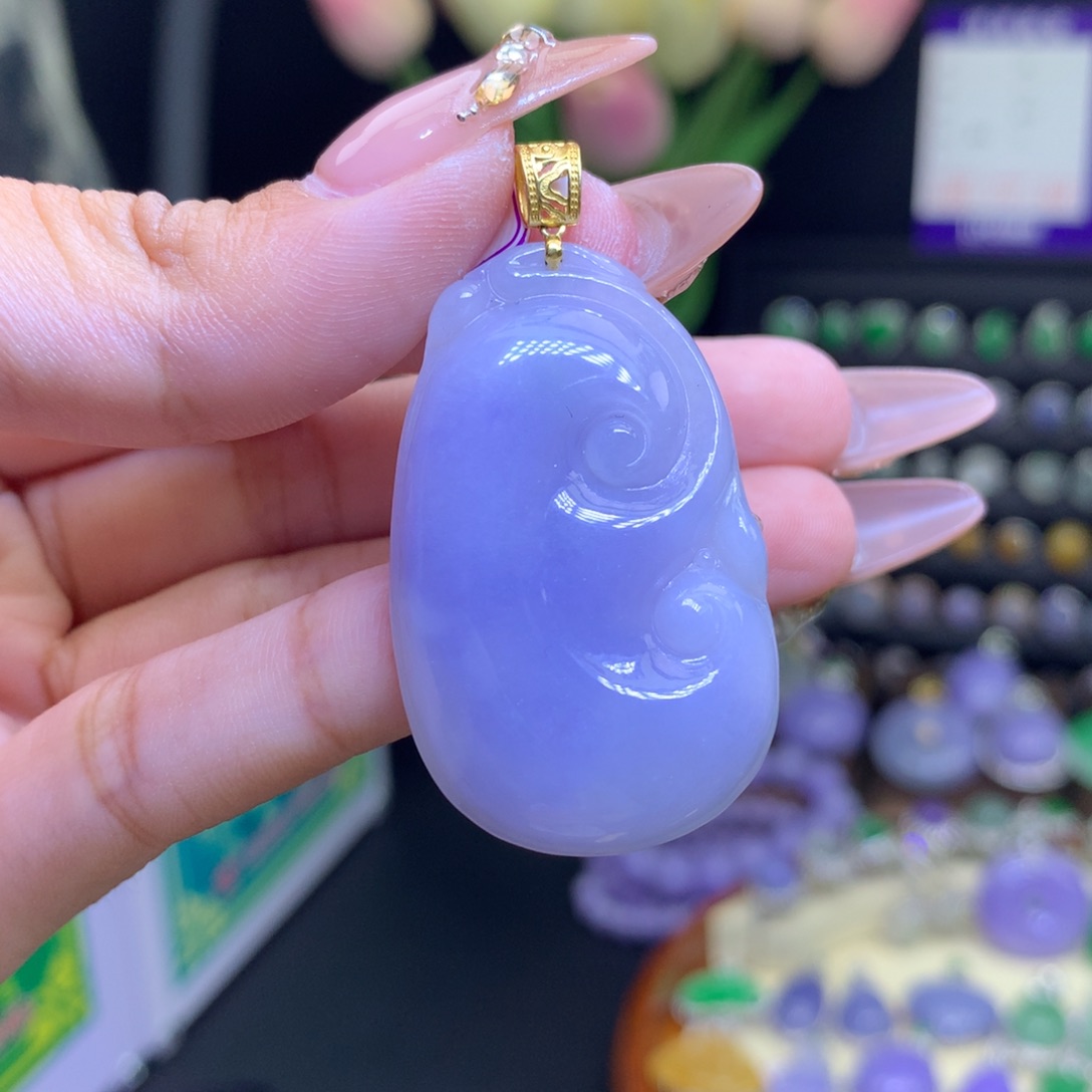 翡翠颈饰18K金镶嵌天然