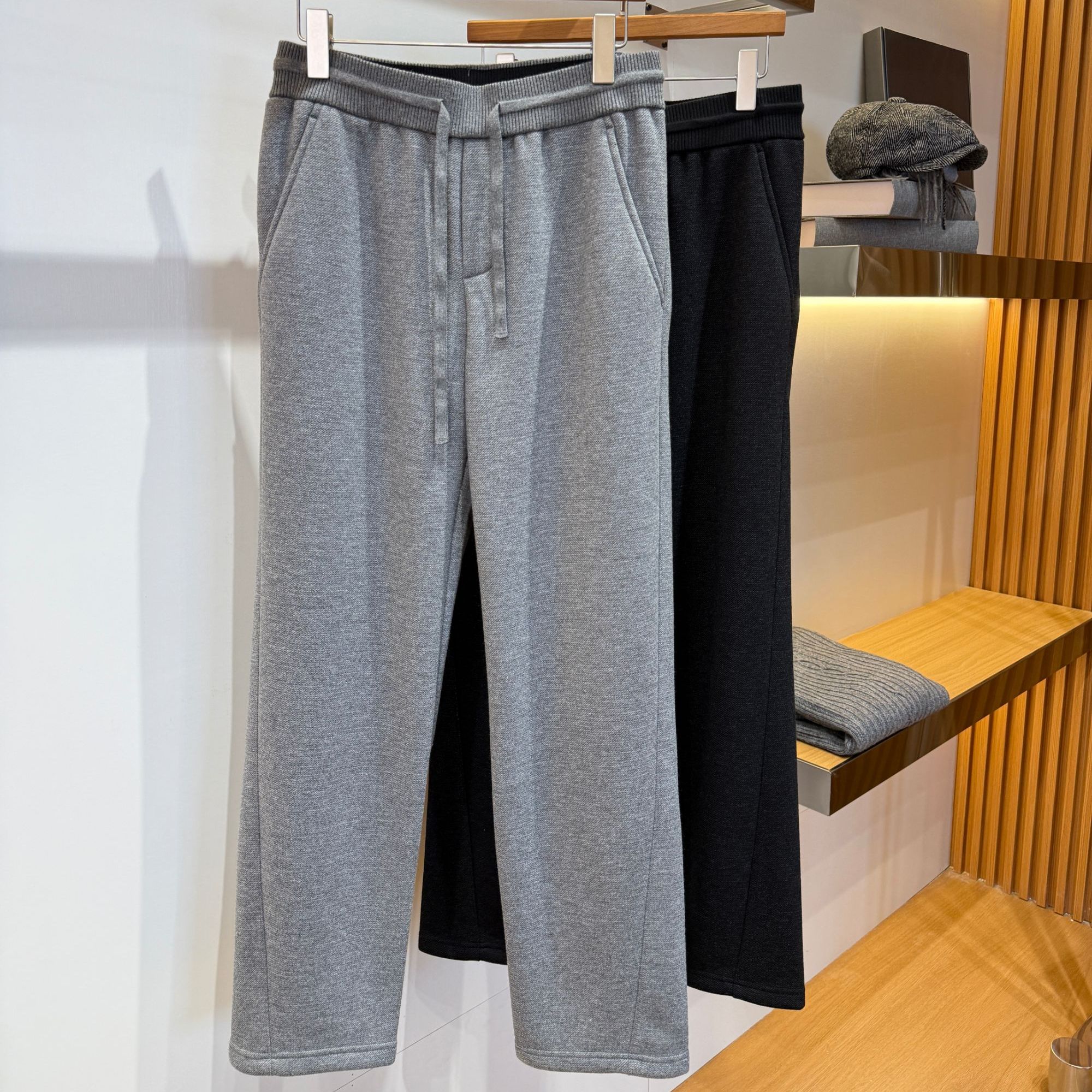 【老钱奢暖】秋冬L*P弯刀醋酸天*丝羊毛加绒宽松男士休闲裤