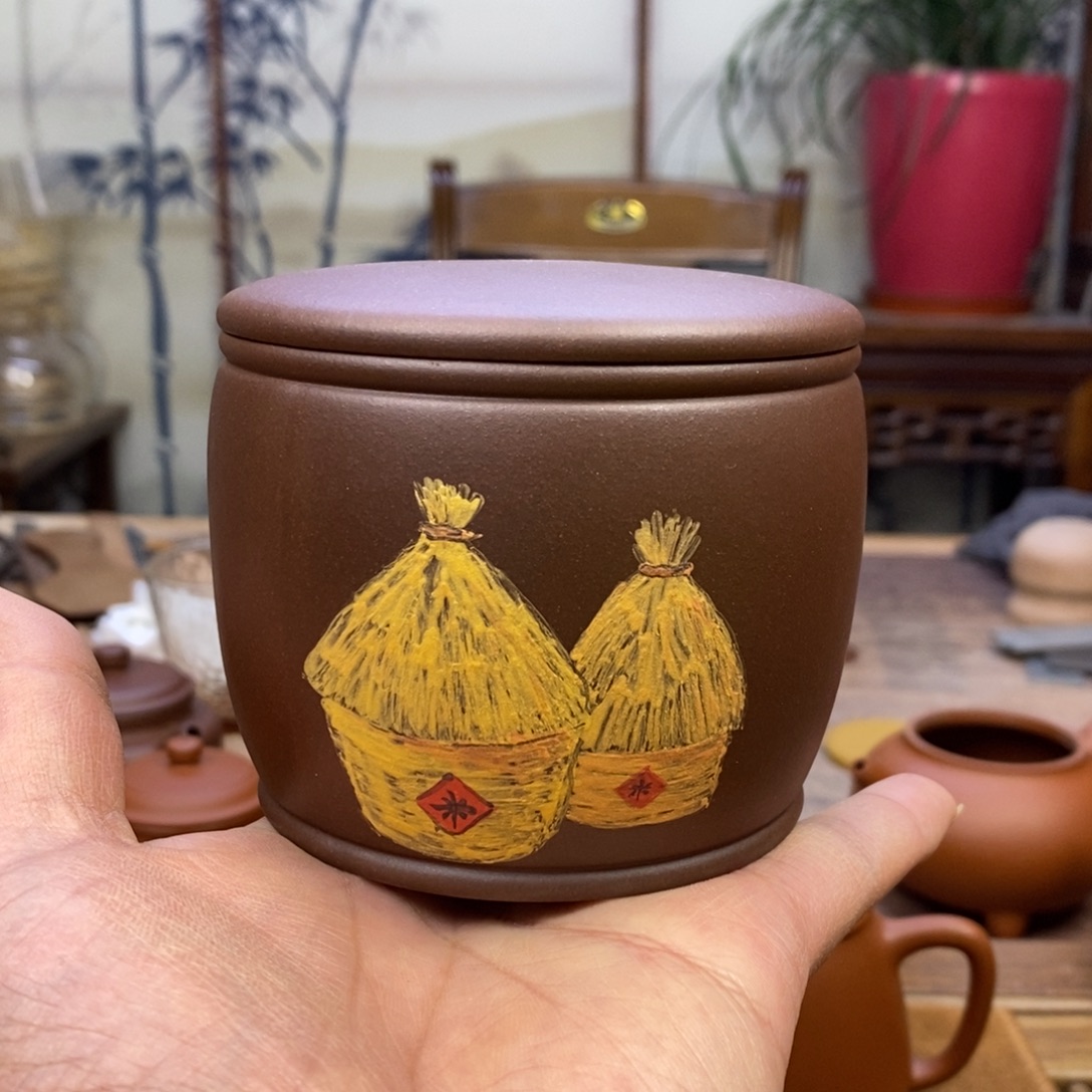 紫砂茶叶罐五谷丰登茶叶罐