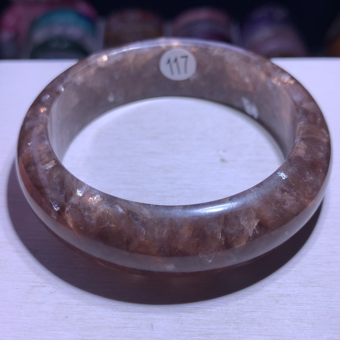 银S925镶嵌水晶手镯银龙焦糖57.8圈117