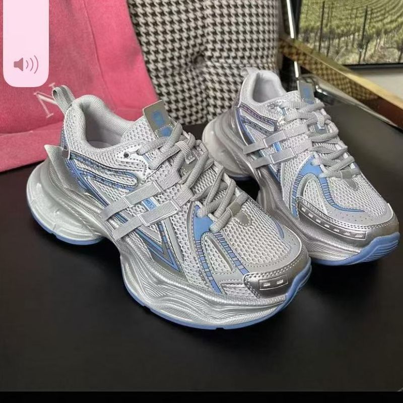 2025春季新款百搭增高系带拼色轻便运动老爹鞋5B1-681-1