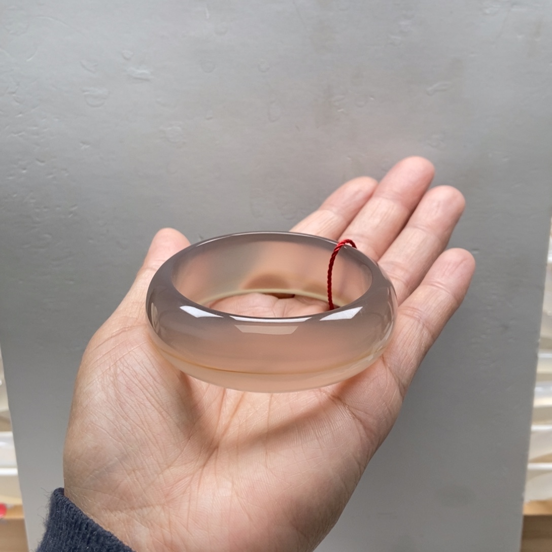 玛瑙/玉髓手镯未镶嵌纹理，金丝带