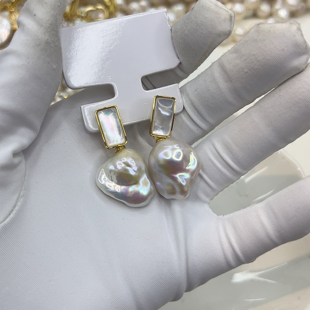 耳饰合金淡水珍珠