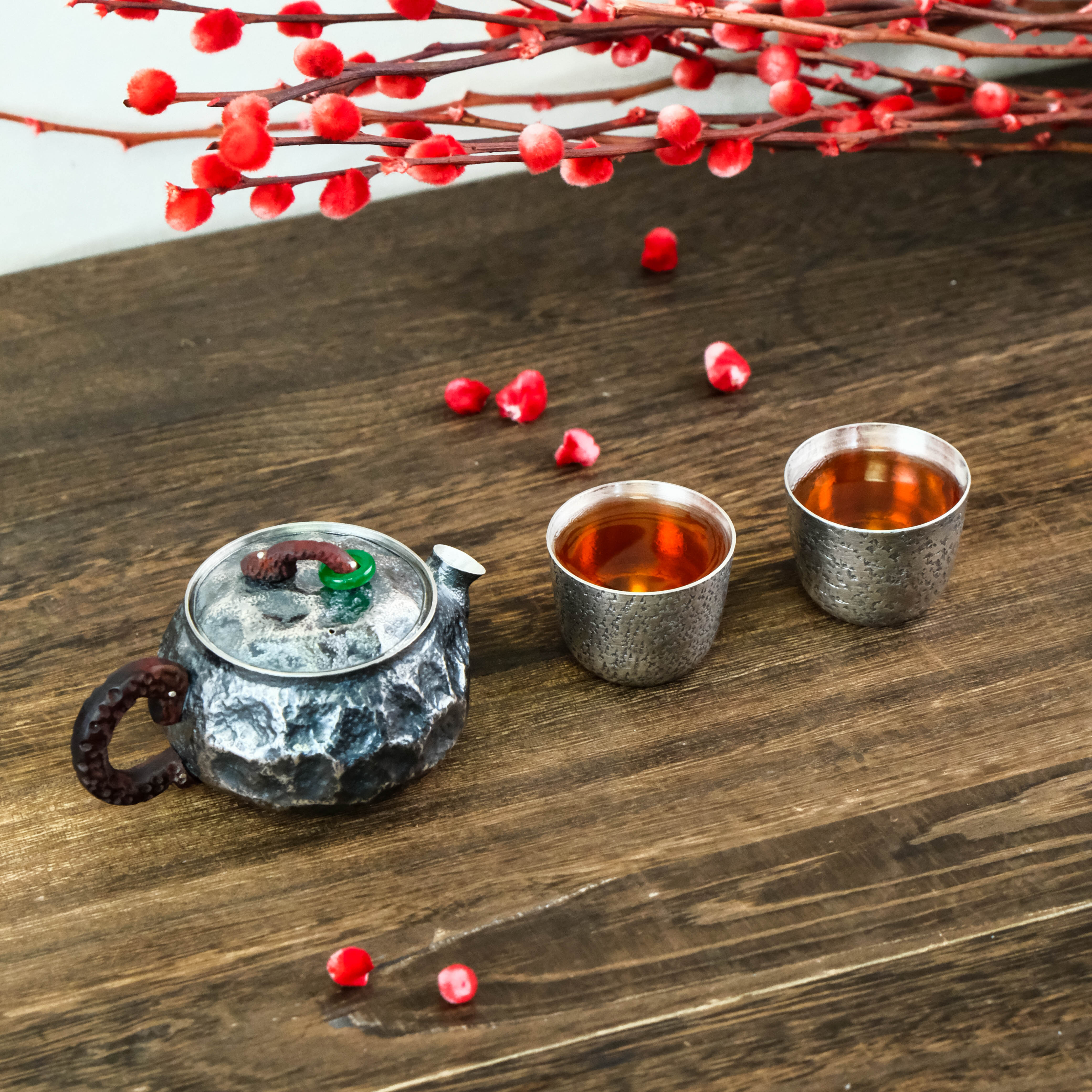 壶尔摩斯《黑面包》茶壶套组一壶两杯 家用纯手工精致便携足银999