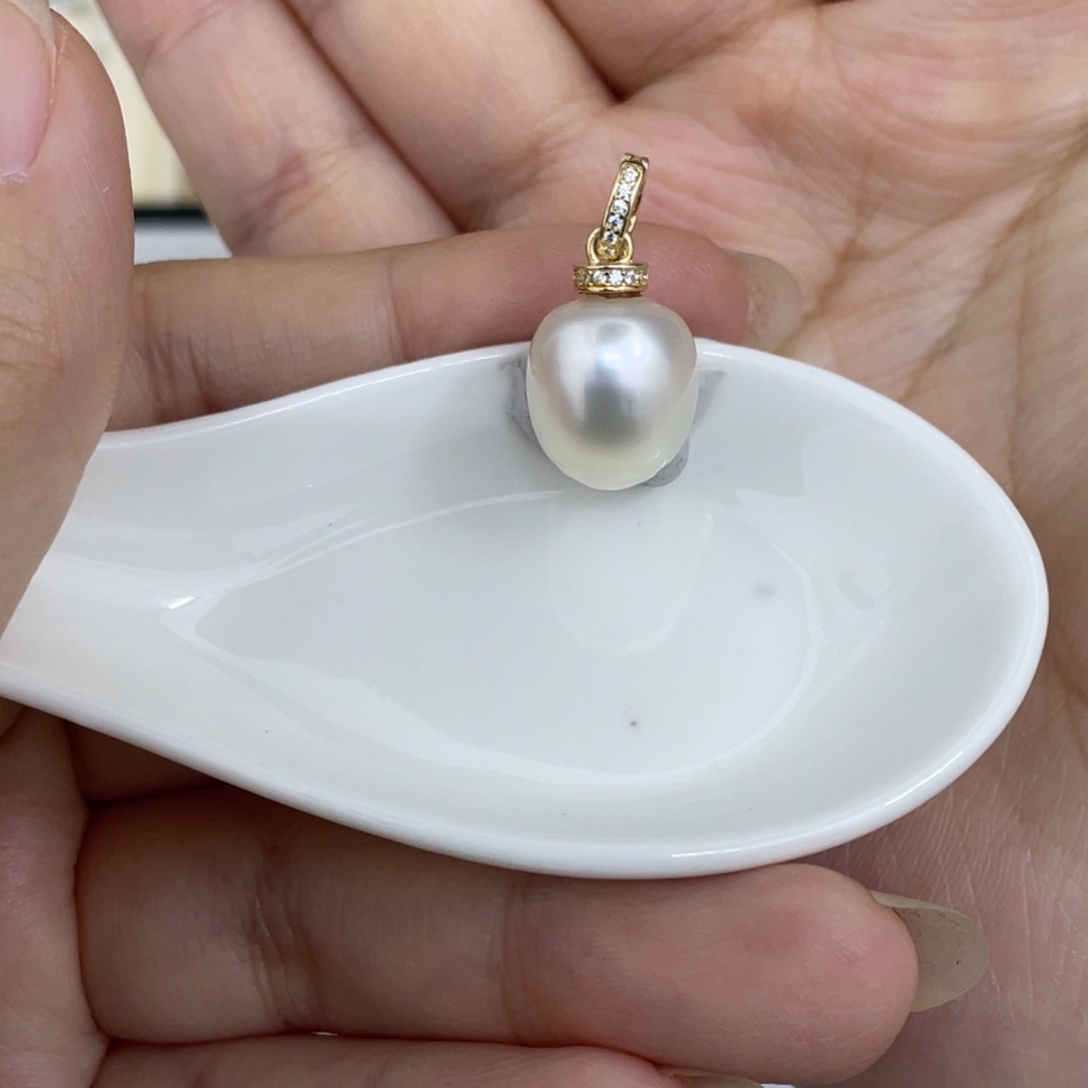 海水珍珠颈饰银S925镶嵌开播福利11+万能扣