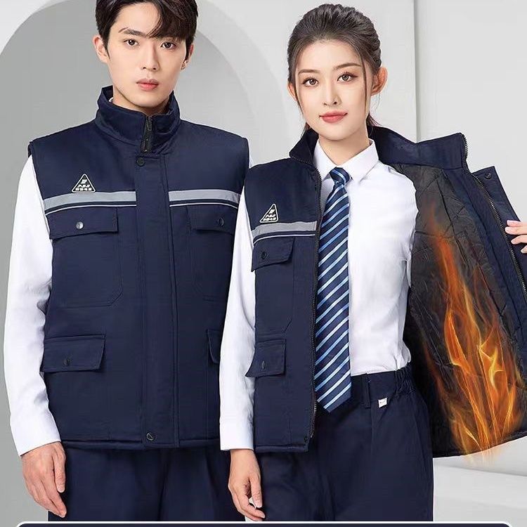 棉服厚款保暖耐磨立领冬季马甲宽松型秋冬季防寒双反光劳保服