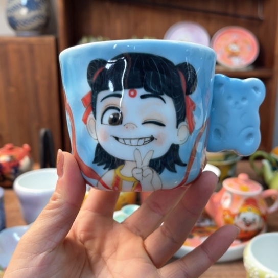 瓦当景德镇釉下手绘陶瓷 