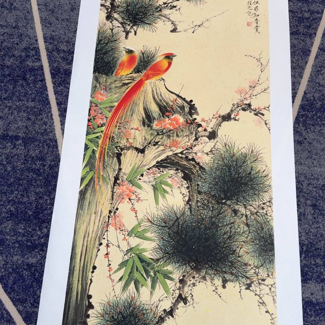 国画纯手绘山水花鸟