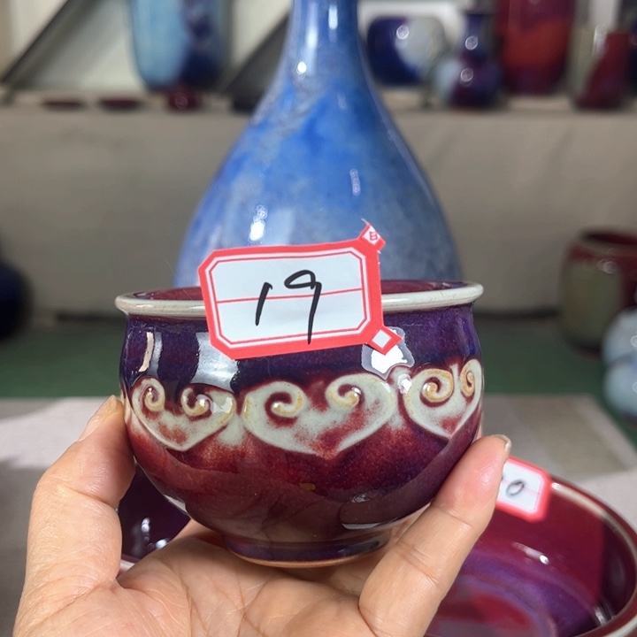瓷片钧瓷手工艺品杯子