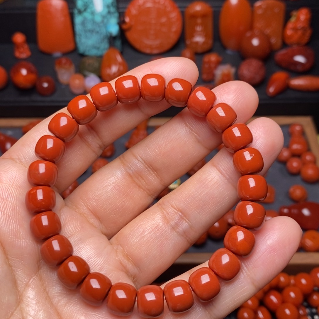 南红玛瑙配饰未镶嵌老型手串