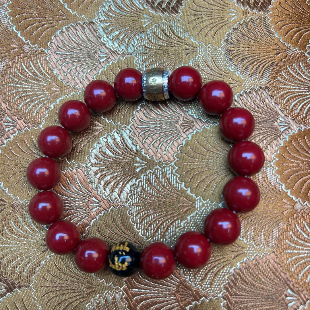含辰砂工艺品含辰砂工艺品【炎轩文趣斋】朱砂圆珠手串含辰砂工艺品