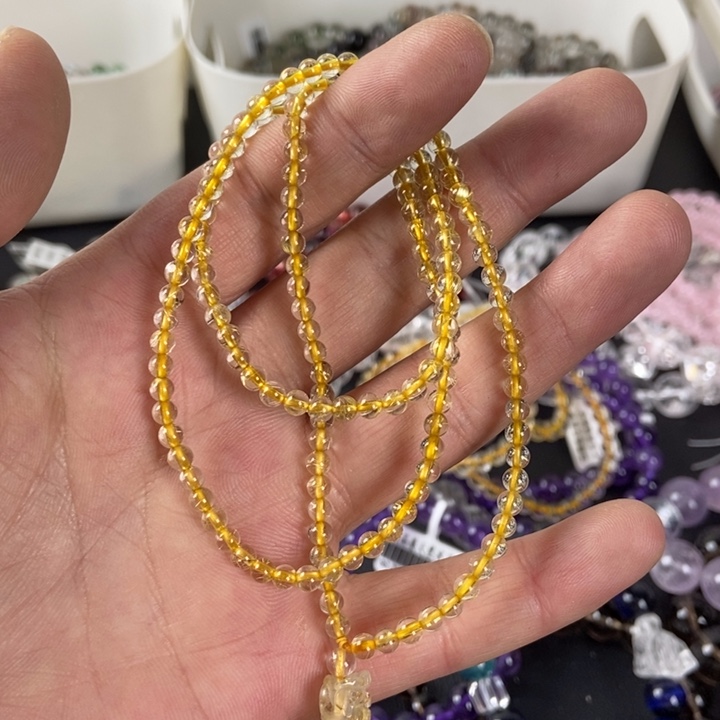 水晶手链未镶嵌黄发晶4mm配貔貅