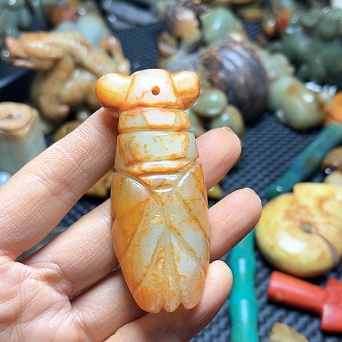 白玉菩提吊坠摆件