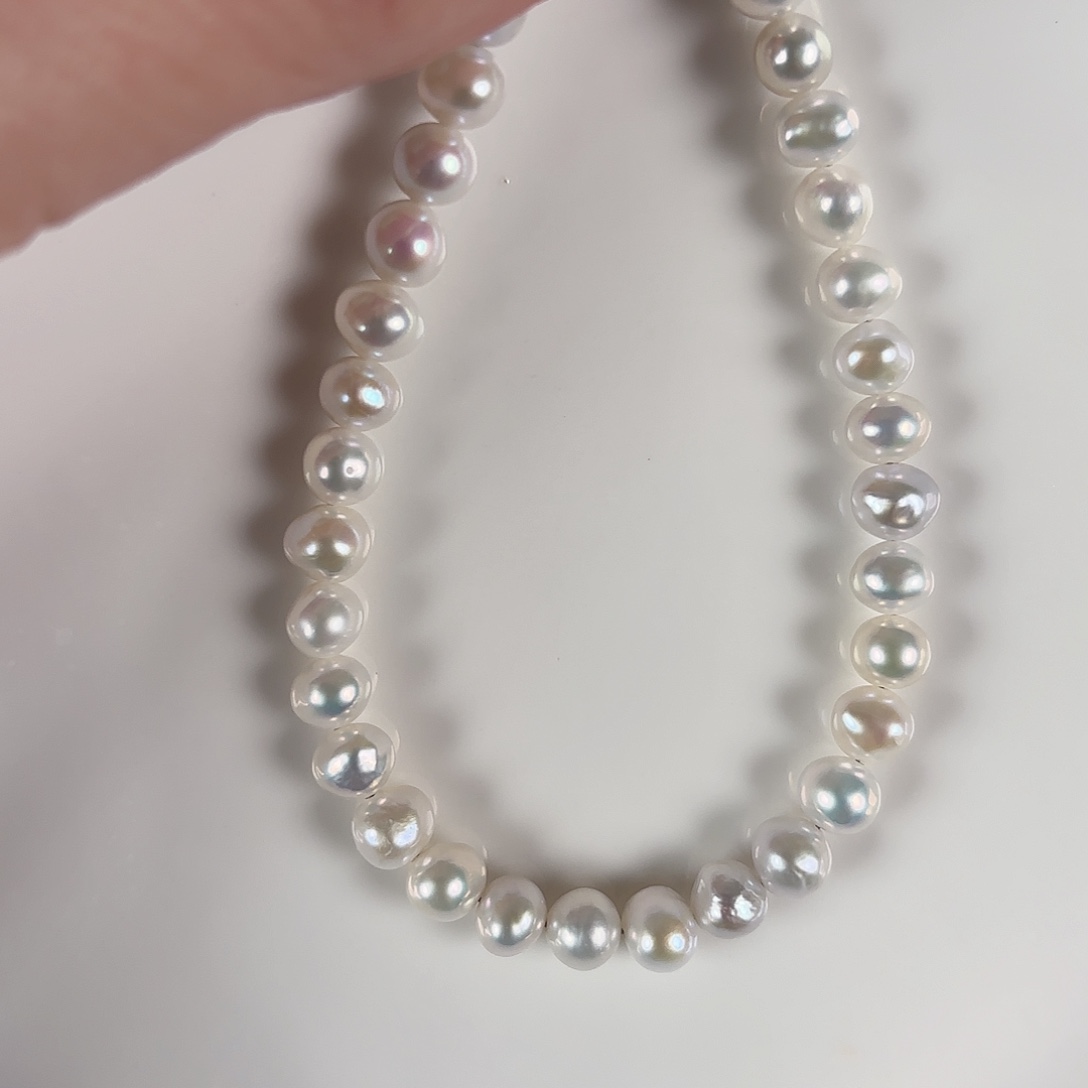 手绳银S925镶嵌淡水珍珠