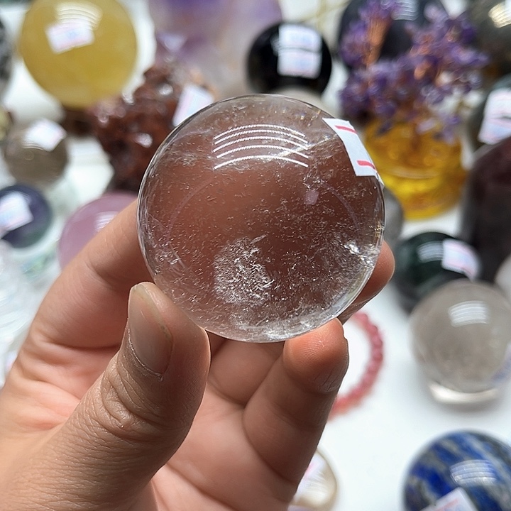 130克白水晶球未镶嵌水晶