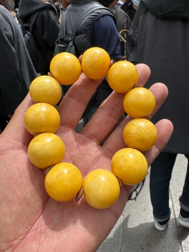 男士单圈百搭时尚精美鸡油黄蜜蜡卡23的尺寸