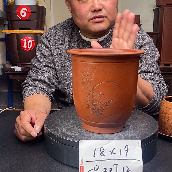 紫砂花盆货号一只ZJ12