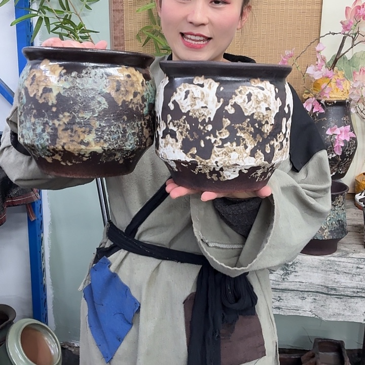 18×18 -粗陶花盆有孔-买买买