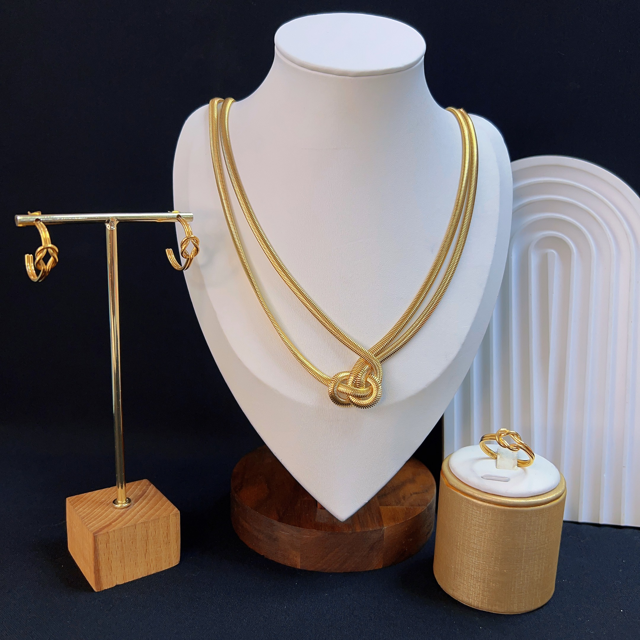 钛钢项链 哈尼西牧时尚百搭三件套#0009431