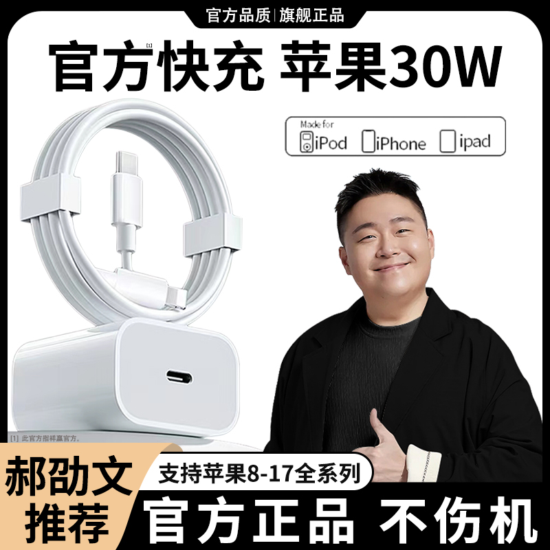 适用苹果30W正品快充头数据线充电器iphone17手机65432原装平板PD