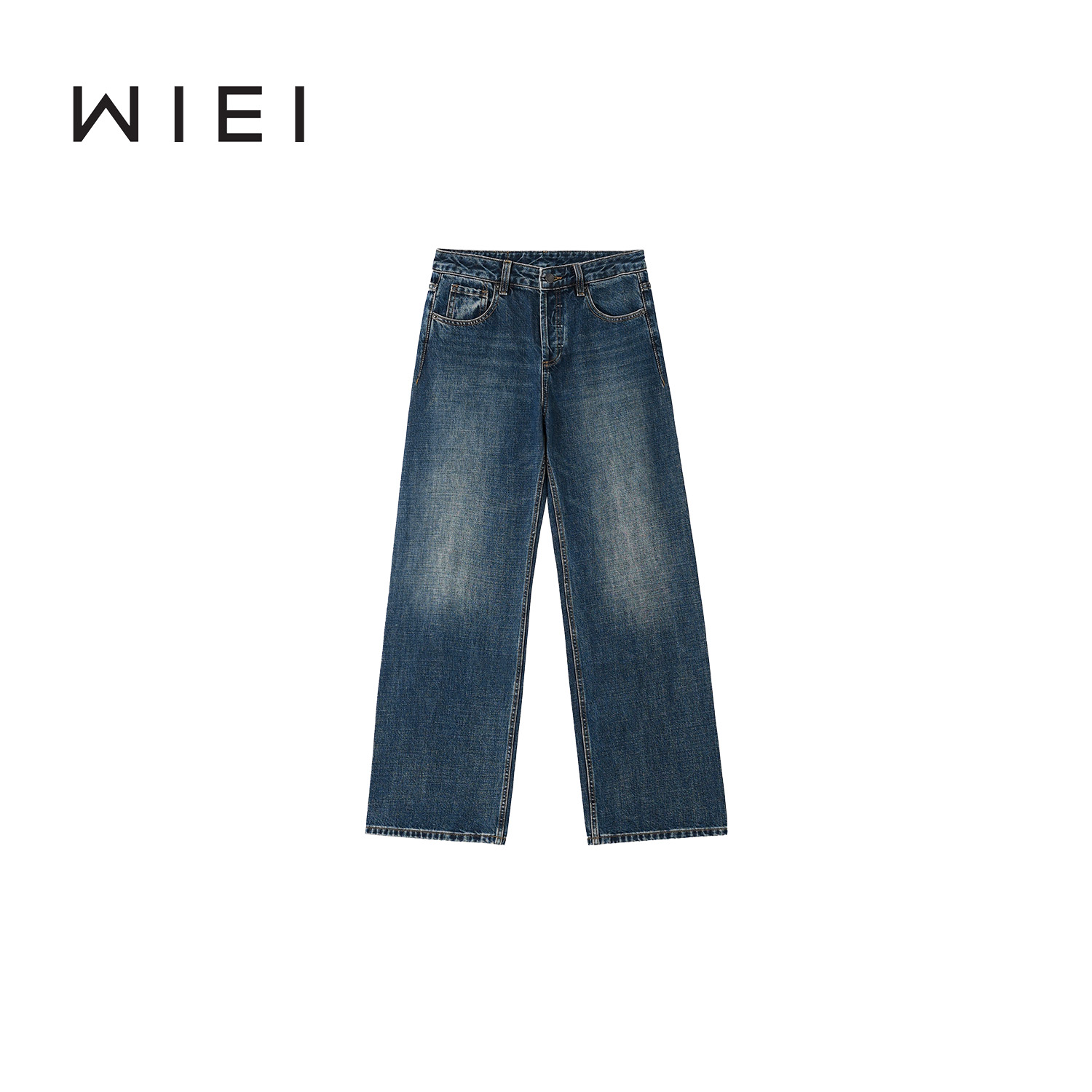 《WI EI》无边牛仔*立裁_松弛Jennie风立体及地牛仔裤W25403113