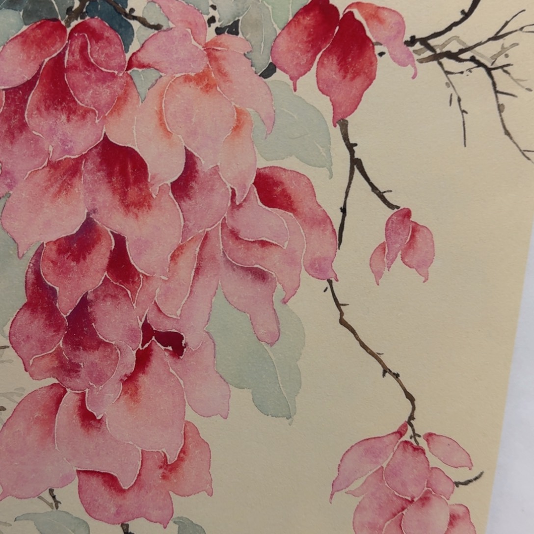 国画纯手绘山水花鸟作品