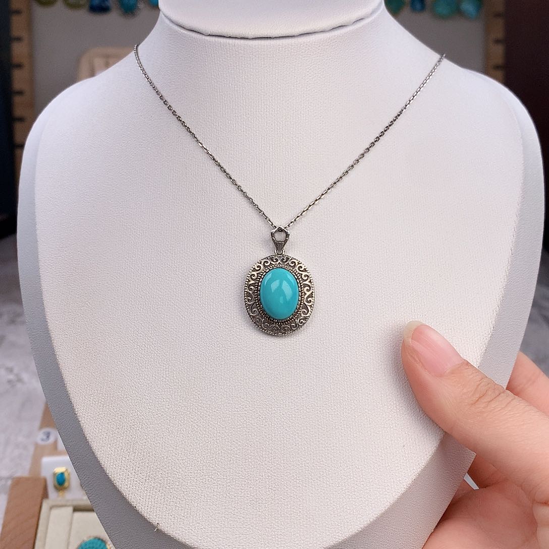 绿松石珠宝奇石银S925镶嵌