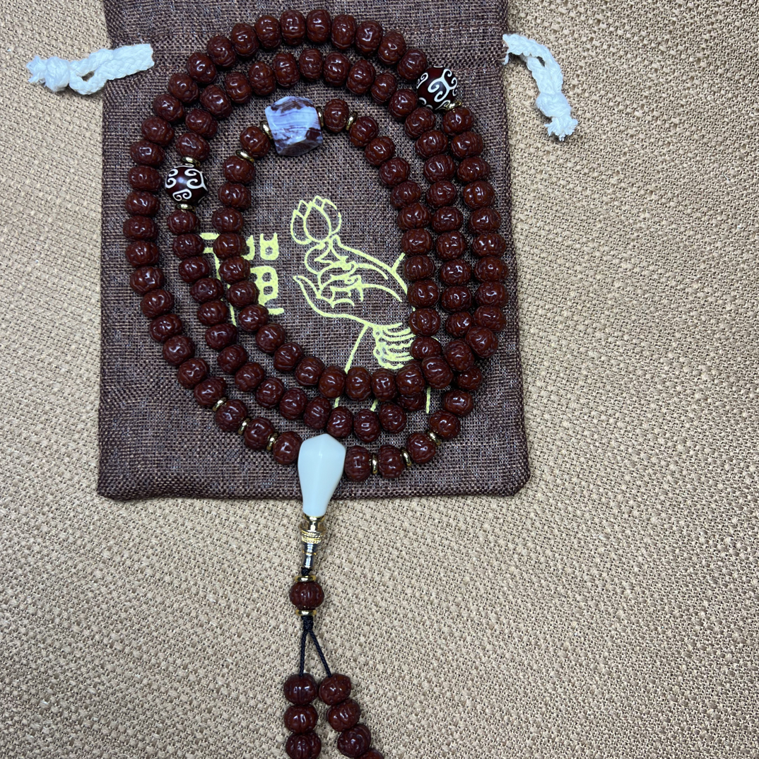 【起号首播闪电购】纯血原桩一代五瓣老树王108脖挂男女同款