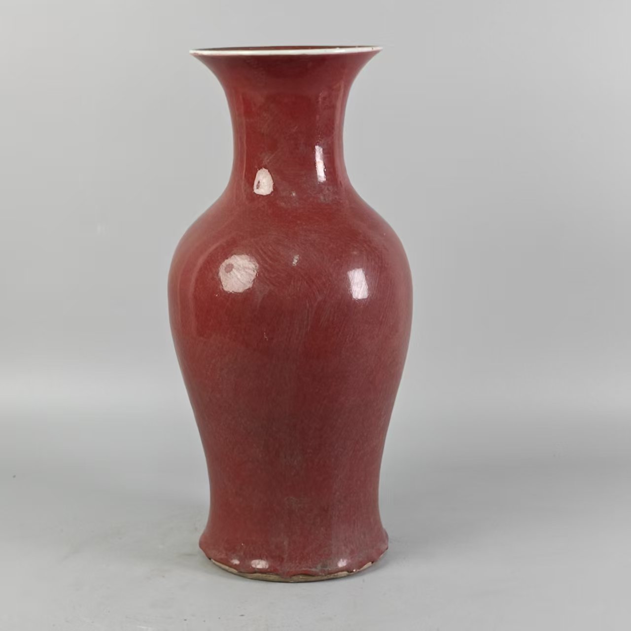 18 91 清晚期 红釉瓶-5170305