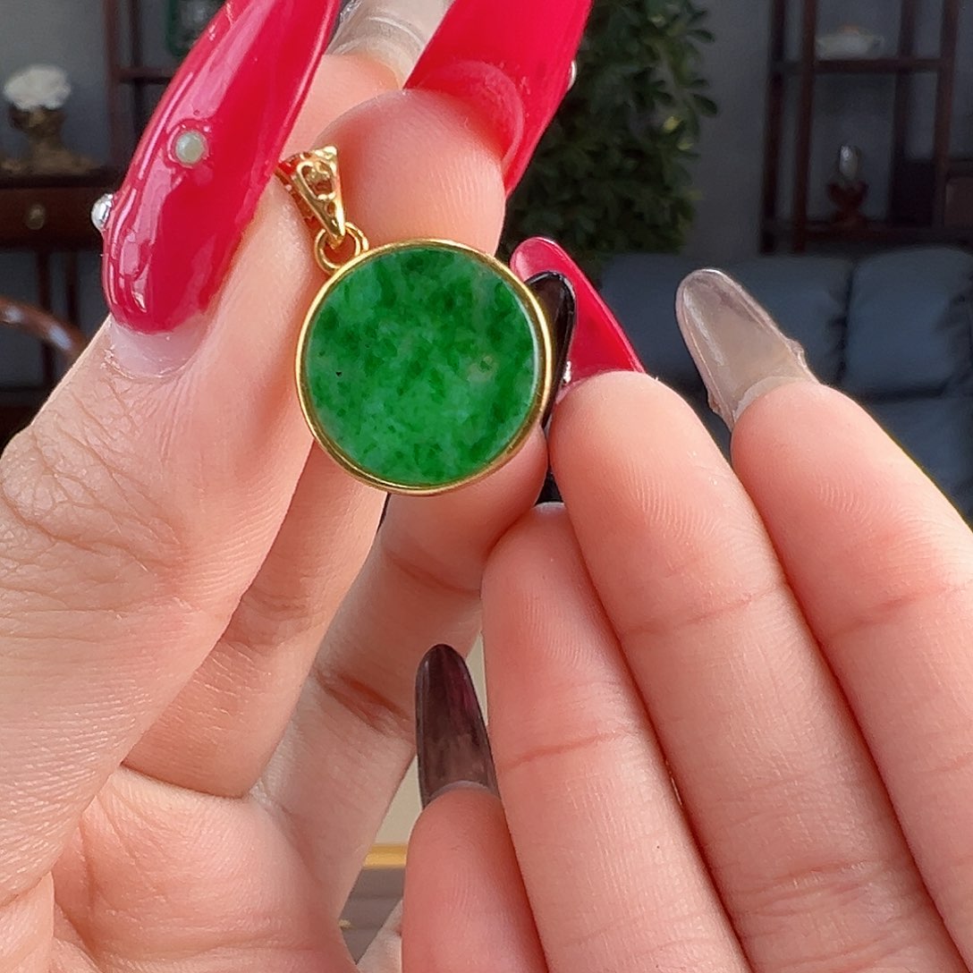 翡翠银S925镶嵌颈饰吊坠9