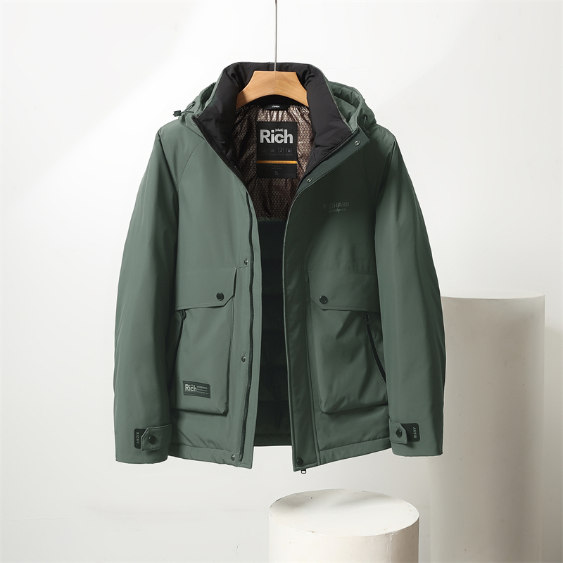 连帽工装羽绒服冬季男士鸭绒服外套防风保暖百搭男款S16558