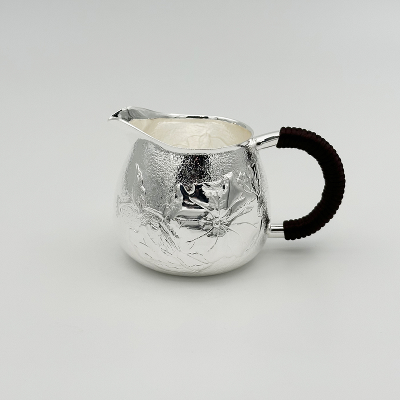 手工篆刻荷花公道杯壶