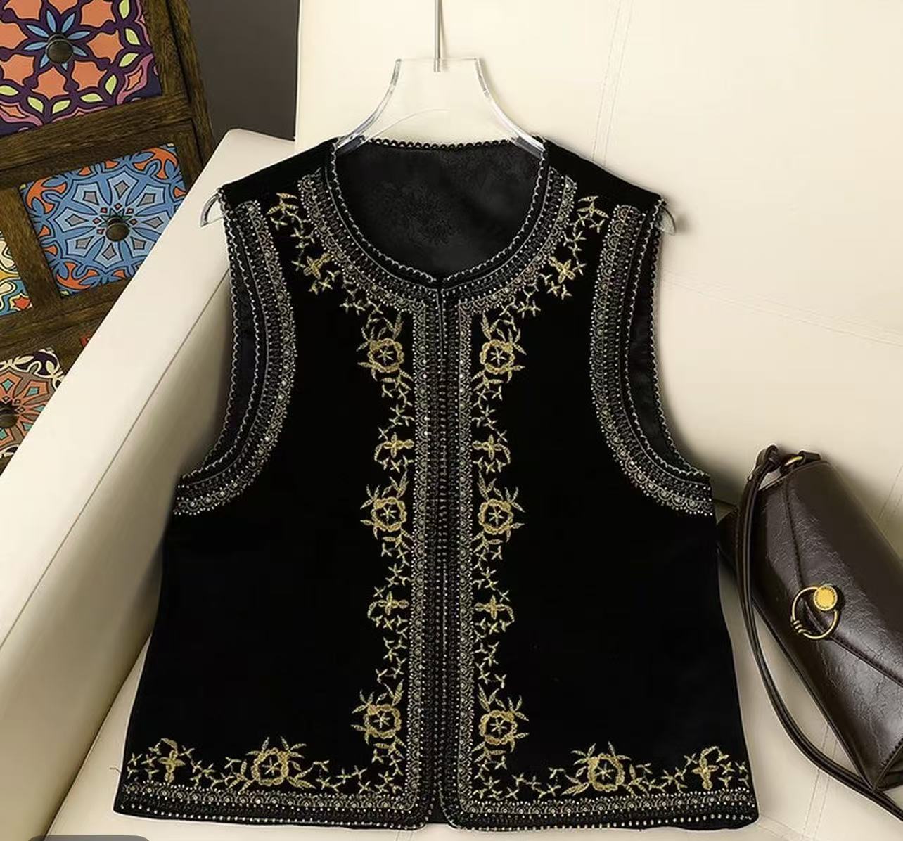 (青荷专属)56满珠绣新中式时尚复古马甲