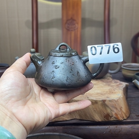 戬谷龙窑坭兴陶柴烧茶壶0776